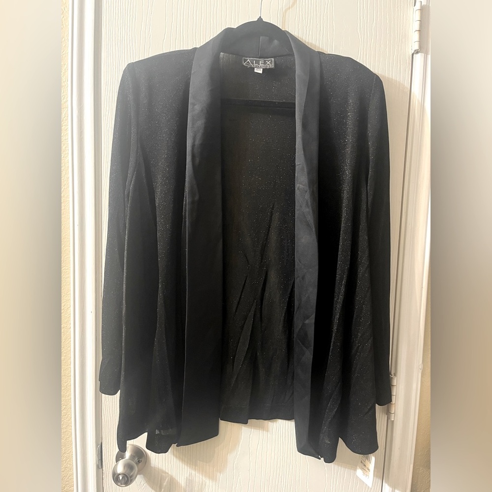 🛍️NWT Alex Evenings 18W Elegant Black Blazer with Shimmer